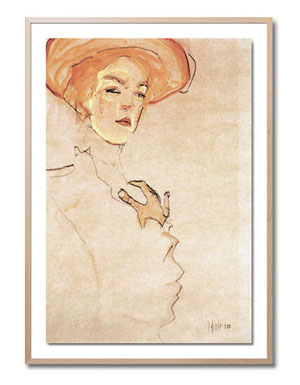 Dáma s oranžovým kloboukem - Egon Schiele 