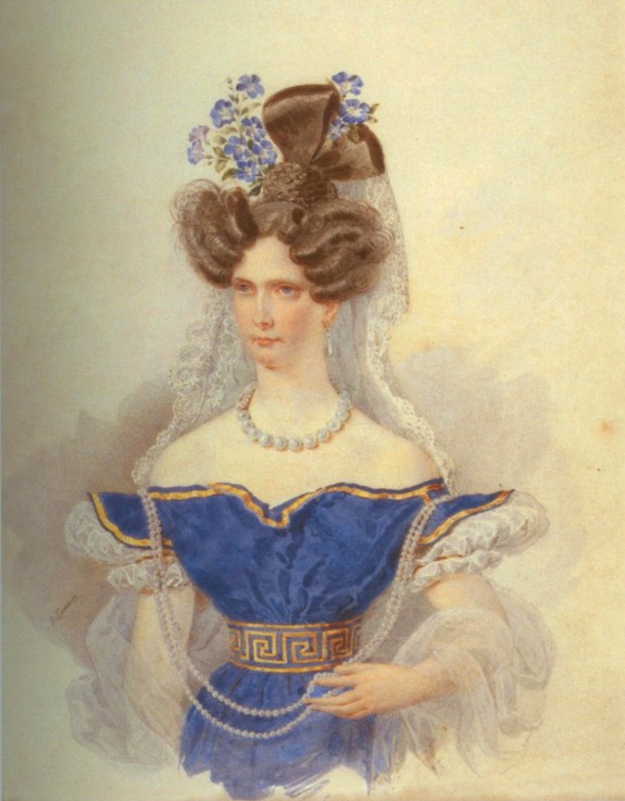 Portrait of Empress Alexandra Fyodorovna (Charlotte of Prussia), Emperor's Nicholas I. wife (1798-18 od Brüllow
