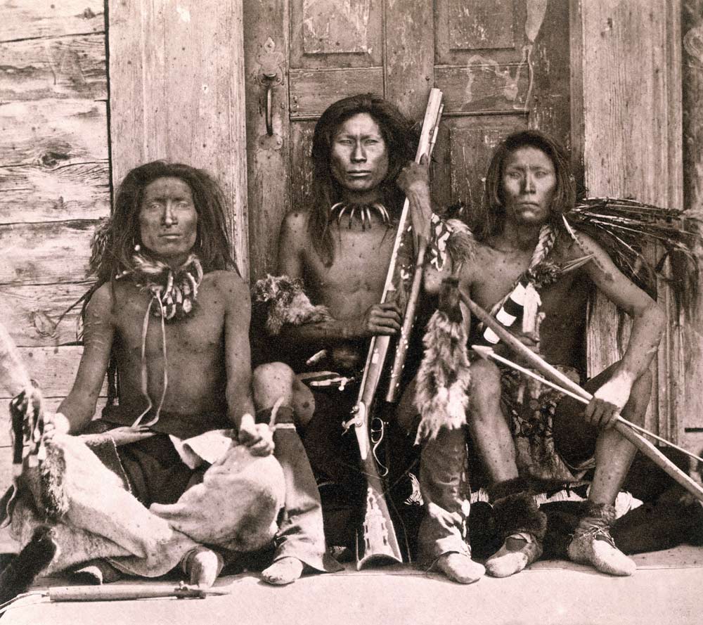 Spokane Indians, 1861 (b/w photo)  od English Photographer