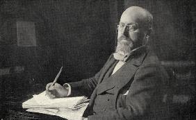 Henry James (1843-1916) in his study (b/w photo) 