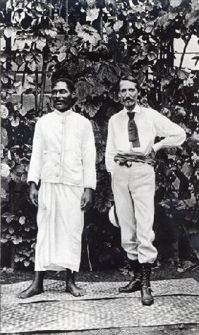 Robert Louis Stevenson and his friend Tuimale Aliifono (b/w photo) 