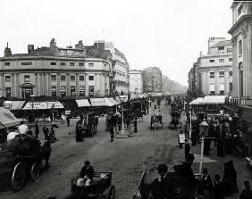 View down Oxford Street, London, c.1890 (b/w photo) 