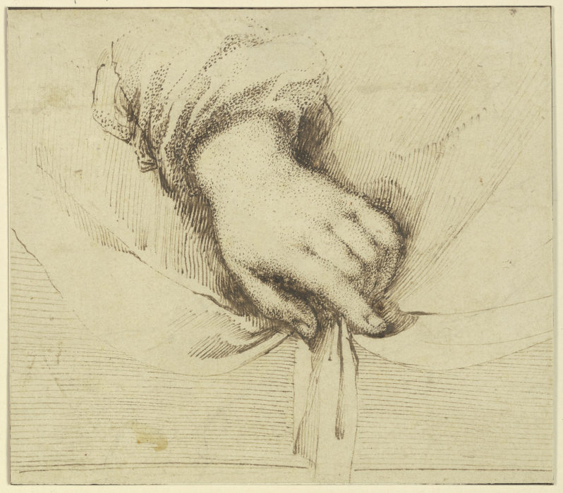 Eine Hand, die ein Gewand hält (?) od Guercino (Giovanni Francesco Barbieri)