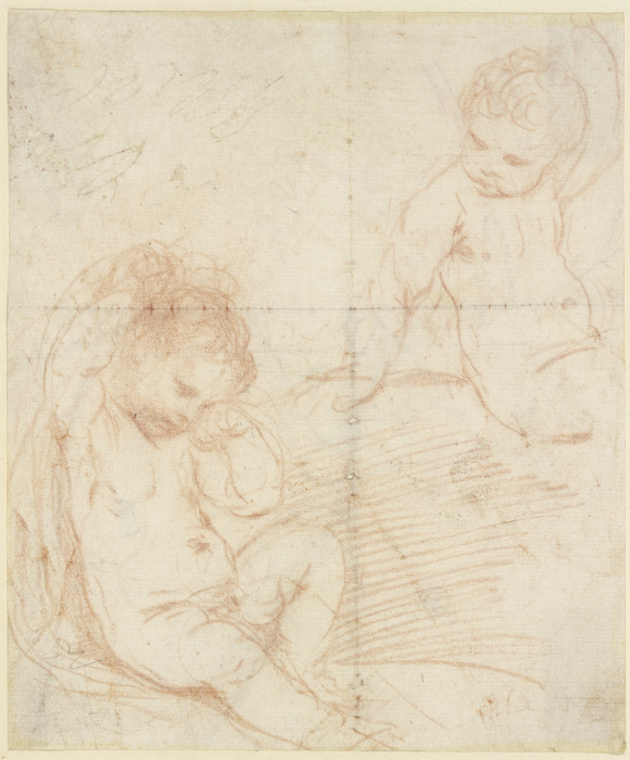 Two naked little children od Guercino (Giovanni Francesco Barbieri)