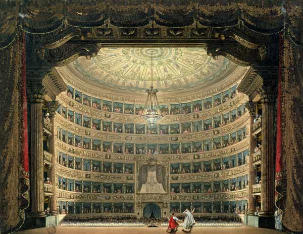 La Scala, Milan, during a performance od Italian School