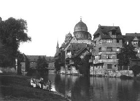 The synagogue at Nuremberg, c.1910 (b/w photo) 