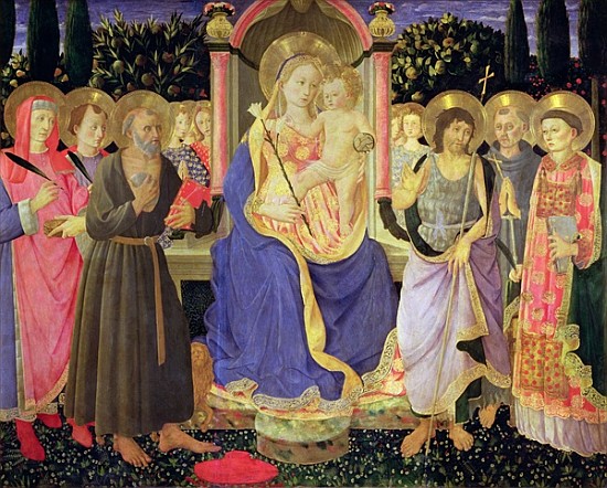 Madonna and Child enthroned with saints (altarpiece) od Master of the Buckingham Palace Madonna