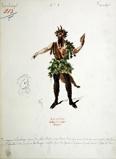 Costume design for a faun, for the opera ''Tannhauser'', od Richard Wagner