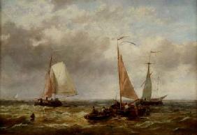 Fishing Boats at Sea (panel)