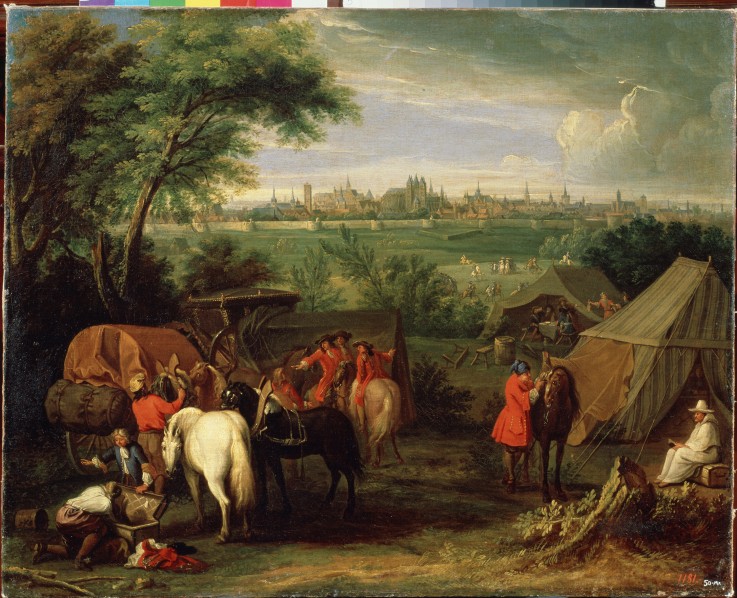 Siege of a town od Adam Frans van der Meulen