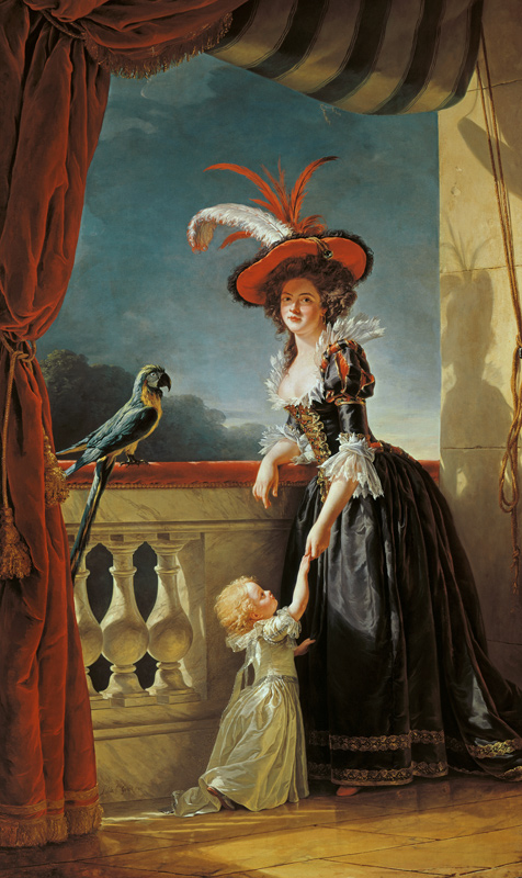 Portrait of Louise-Elisabeth de France (1727-59) Duchess of Parma and her son Ferdinand (1751-1802) od Adélaide Labille-Guiard