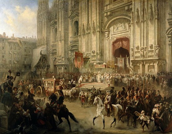 Ceremonial reception of Field-marshal Alexander Suvorov in Milan in April 1799, c.1850 od Adolf Jossifowitsch Charlemagne