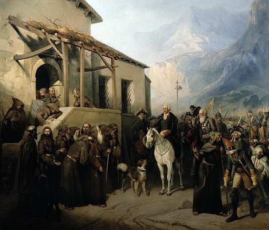 Field-marshal Alexander Suvorov on the St Gothard summit, 13th September 1799 od Adolf Jossifowitsch Charlemagne