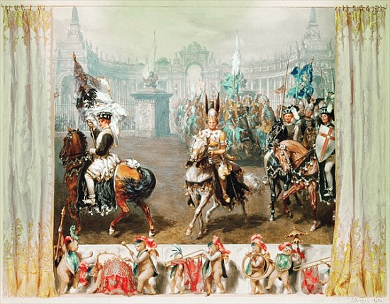 Knight tournament od Adolph Friedrich Erdmann von Menzel