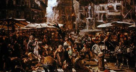 The Market of Verona od Adolph Friedrich Erdmann von Menzel