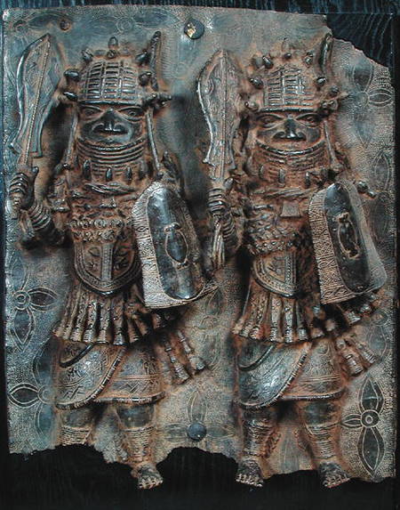 Benin plaque with two warriors, Nigeria od African