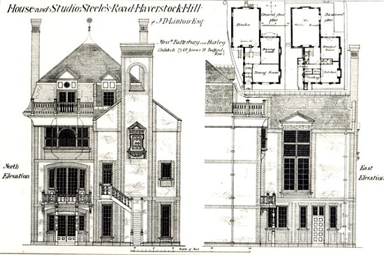House and Studio, Steele''s Road, Haverstock Hill, from ''The Building News'',9th February 1877 od (after) English School
