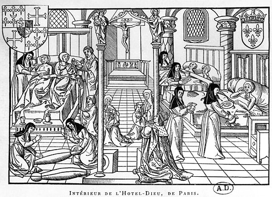 A Ward in the Hotel-Dieu, Paris, from ''Science and Literature in the Middle Ages and Renaissance'', od (after) French School