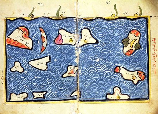 The Indian Ocean, from an atlas od (after) Abu Muhammad Al-Idrisi or Edrisi