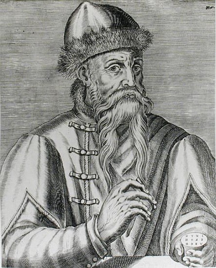 Portrait of Johannes Gutenberg (c.1400-68) od (after) Albrecht Mentz