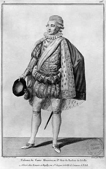 Count Almaviva, illustration from Act V of ''The Barber of Seville'' Pierre Augustin Caron de Beauma od (after) Claude Louis Desrais
