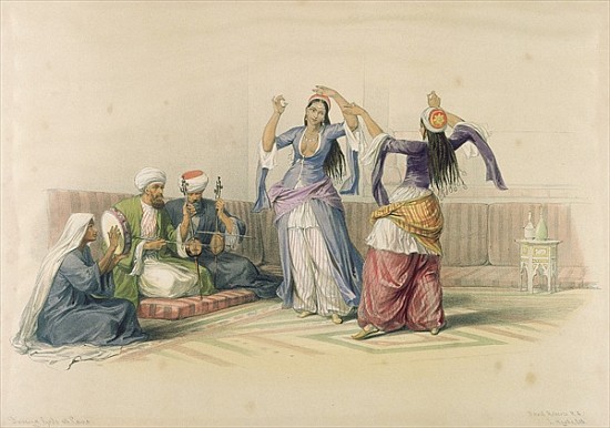 Dancing Girls at Cairo, from ''Egypt and Nubia''; engraved by Louis Haghe (1806-85) od (after) David Roberts