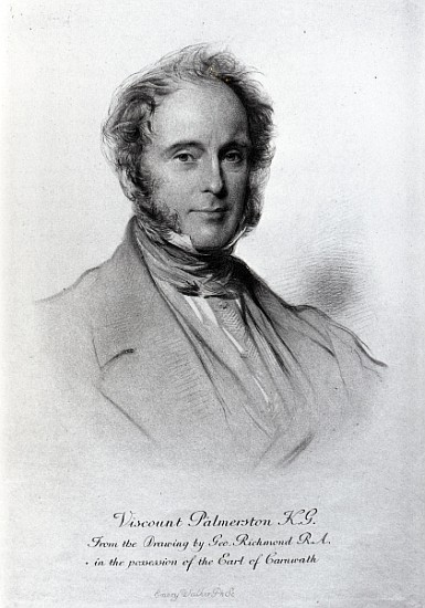 Viscount Palmerston; engraved by Emery Walker od (after) George Richmond