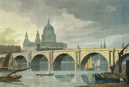 South West view of St Pauls Cathedral and Blackfriars Bridge od (after) George Fennel Robson
