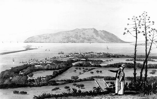 Kingston and Port Royal, from ''A Picturesque Tour of the Island of Jamaica''; engraved by Thomas Su od (after) James Hakewill