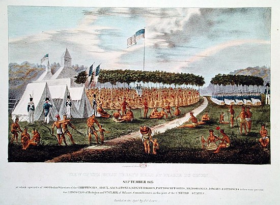 View of the Great Treaty Held at Prairie du Chien, Wisconsin, September 1825, from ''The Aboriginal  od (after) James Otto Lewis