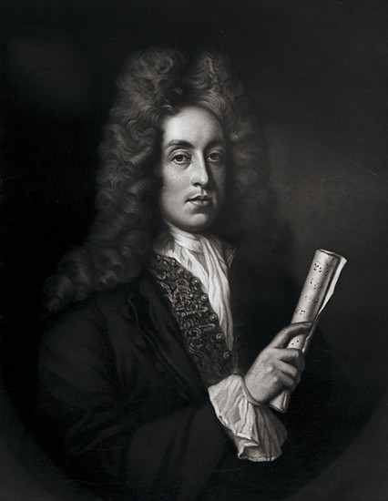 Portrait of Henry Purcell ; engraved by George J. Zobel od (after) Johann Closterman