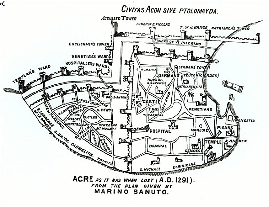 Acre as it was when lost (A.D. 1291) od (after) Marino the Elder Sanuto