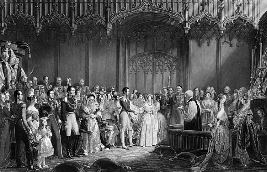 Marriage of Queen Victoria (1819-1901) and Prince Albert (1819-61) at St. James''s Palace on 10th Fe od (after) Sir George Hayter
