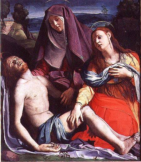 The Dead Christ with the Virgin and St. Mary Magdalene od Agnolo Bronzino