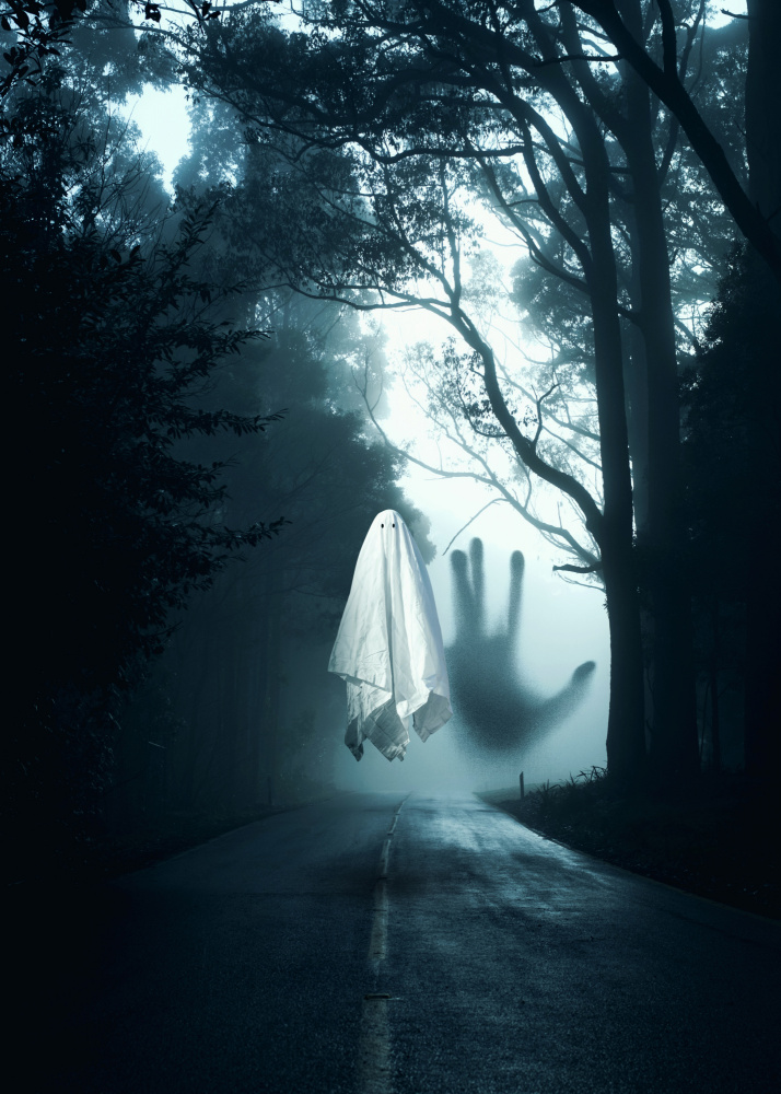 Ghost Halloween In The Dark Road od Al Barizi