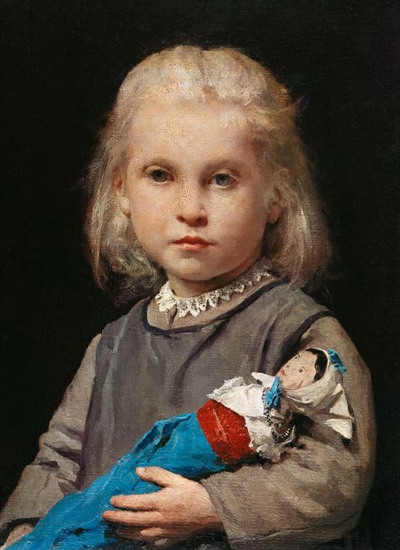 Girl with doll od Albert Anker