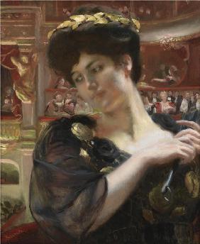 La Comédie-Française. Portrait of the actress Gabrielle Réjane (1856-1920)