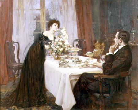 The Anniversary, "I love thee to the level of everyday's most quiet need" - Elizabeth Barrett Browni od Albert Chevallier Tayler