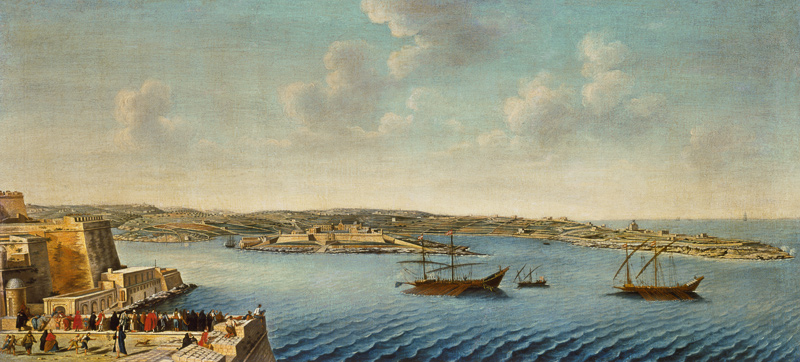 View of Valetta with Ships of the Order of the Knights of St. John od Alberto Pulicino