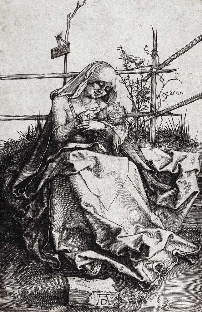 Maria auf der Rasenbank, das Kind stillend od Albrecht Dürer