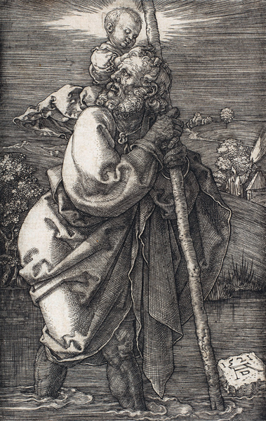 Saint Christopher Facing Left od Albrecht Dürer