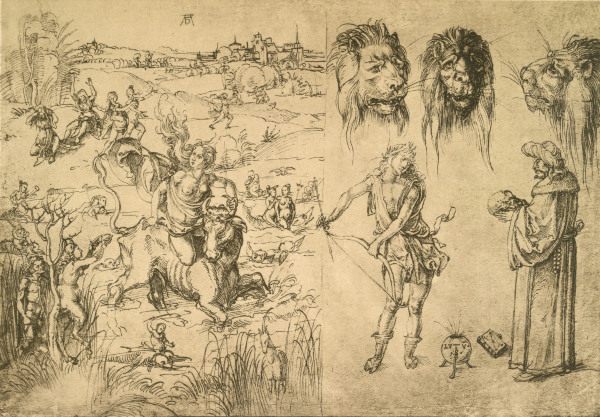 Duerer / Rape of Europa / c.1494-5 od Albrecht Dürer