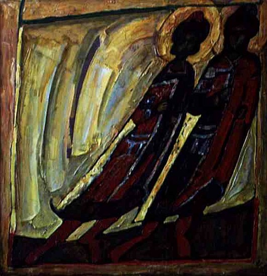 St. Boris and St. Gleb, 1989 (mixed media on canvas)  od Alek  Rapoport