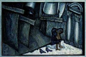 Lamentation, near the Temple Wall, 1976 (tempera on masonite) 