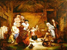 In the Crofter's Home, 1868 (oil on canvas)