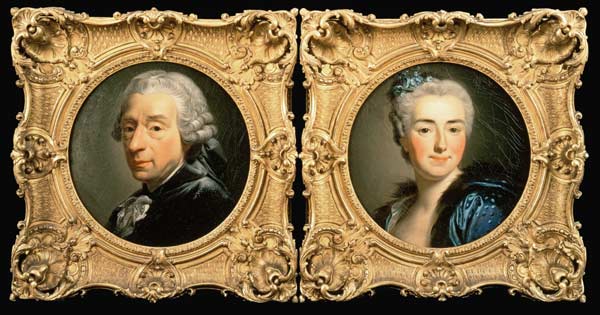 Portraits of Francois Boucher (1703-70) and his Wife Marie-Jeanne Buseau od Alexander Roslin