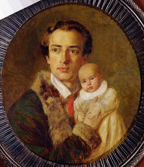 Portrait of Alexander Herzen with his son od Alexander Lavrentievich Vitberg