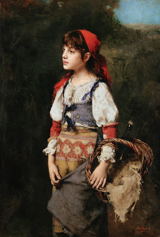 A Pretty Peasant Girl od Alexei Alexevich Harlamoff