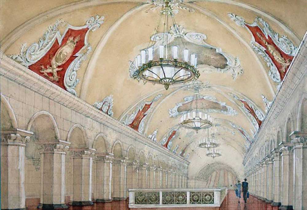 Project for the Komsomolskaya Metro station od Alexei Wiktorowitsch Schtschussew