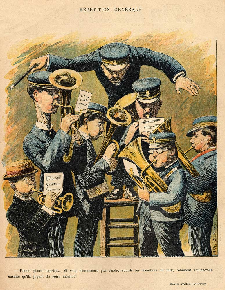 Band rehearsal, from the back cover of ''Le Rire'', 16th April 1898 od Alfred Le Petit